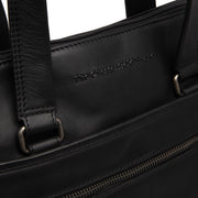 Elvas Full-Grain Leather Laptop Bag för Dam - Structured Side Profile Showing Gusset Depth &amp; Expansion Capacity