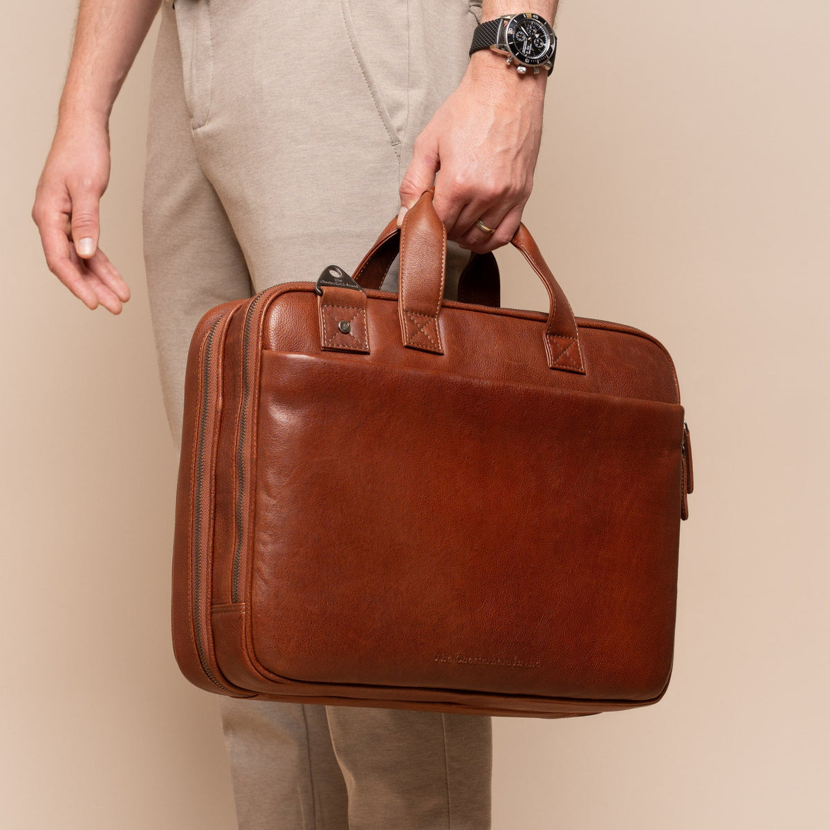 Iseo Full-Grain Leather Laptop Bag för Herr – alternate product view 3
