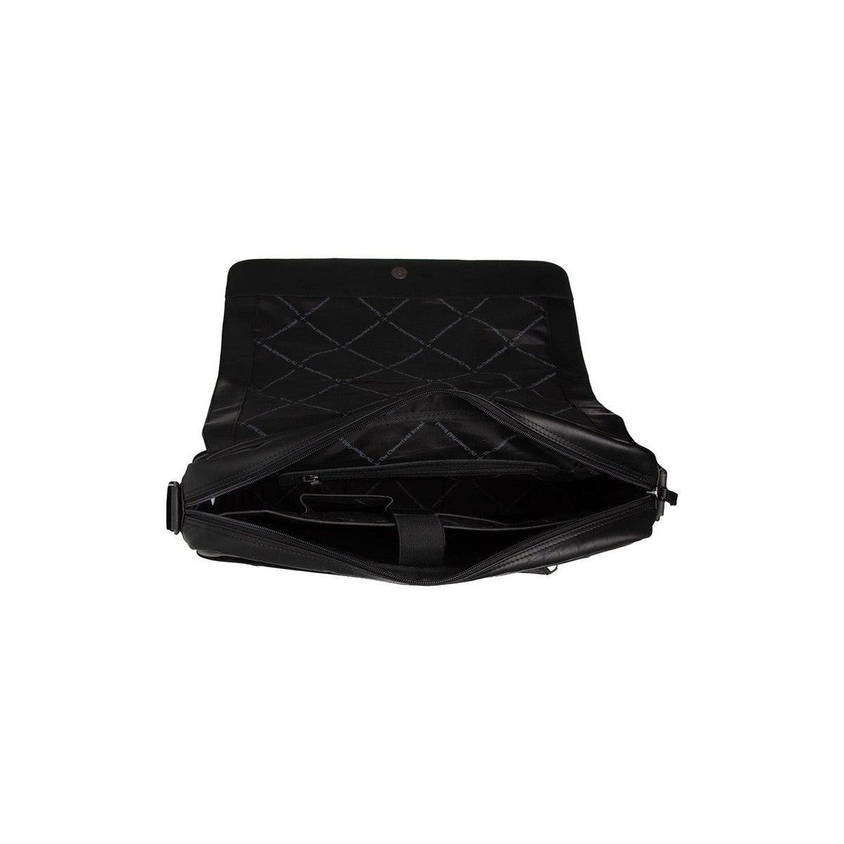 Richard Full-Grain Leather Laptop Bag för Herr - Structured Side Profile Showing Gusset Depth &amp; Expansion Capacity