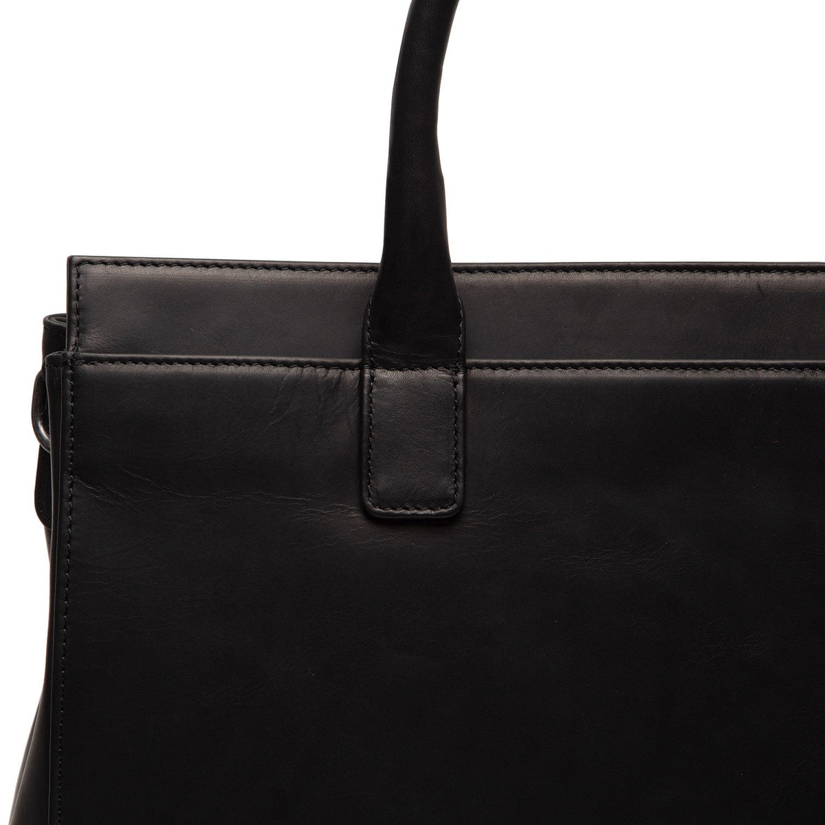 Solid Antique Brass Hardware &amp; Heavy-Duty Dual Zipper Detail on Rivera Full-Grain Leather Laptop Bag för Dam