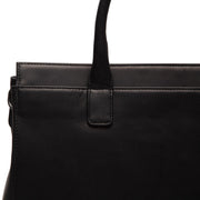 Solid Antique Brass Hardware &amp; Heavy-Duty Dual Zipper Detail on Rivera Full-Grain Leather Laptop Bag för Dam