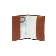 Cognac Leather Passport Case för Dam, detail view 3