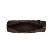 Tailored Rib Cuffs &amp; Hem Craftsmanship Construction Detail on Leather Pencil Case Lea för Dam