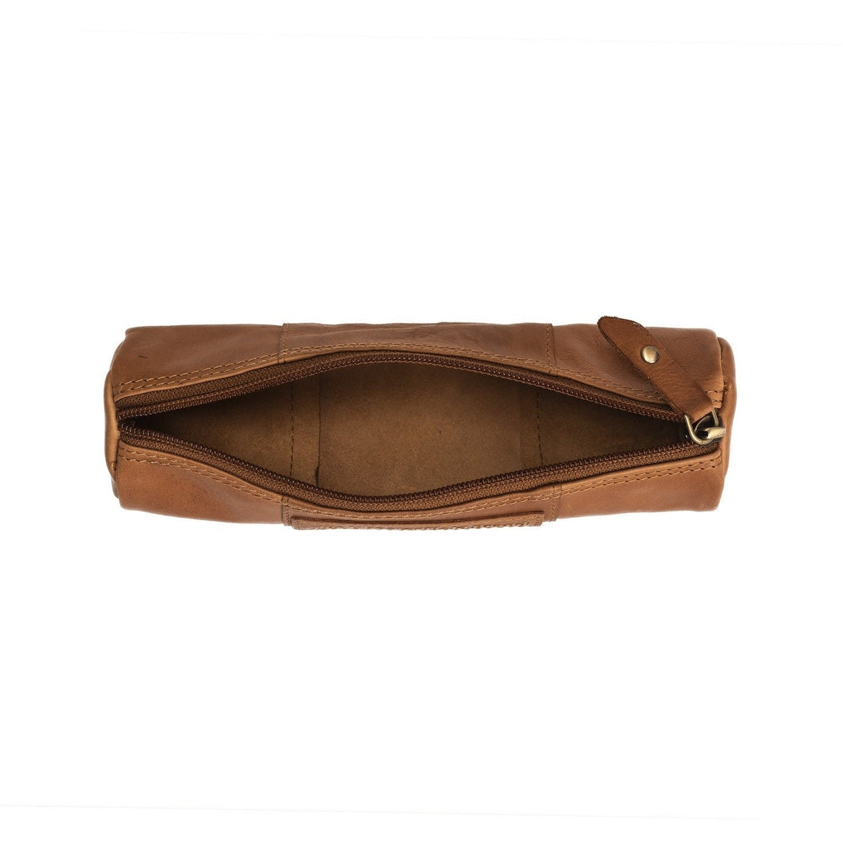 Cognac Leather Pencil Case Lea för Dam, detail view 1