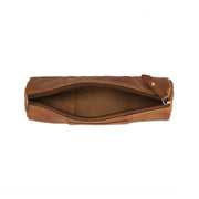 Cognac Leather Pencil Case Lea för Dam, detail view 1