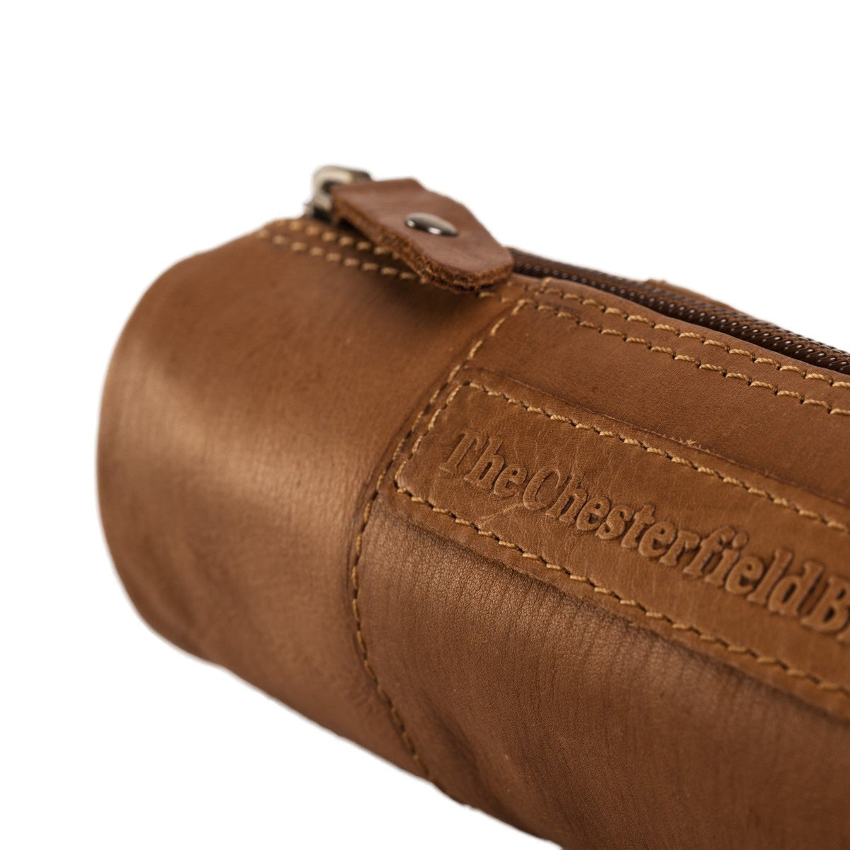 Cognac Leather Pencil Case Lea för Dam, detail view 3