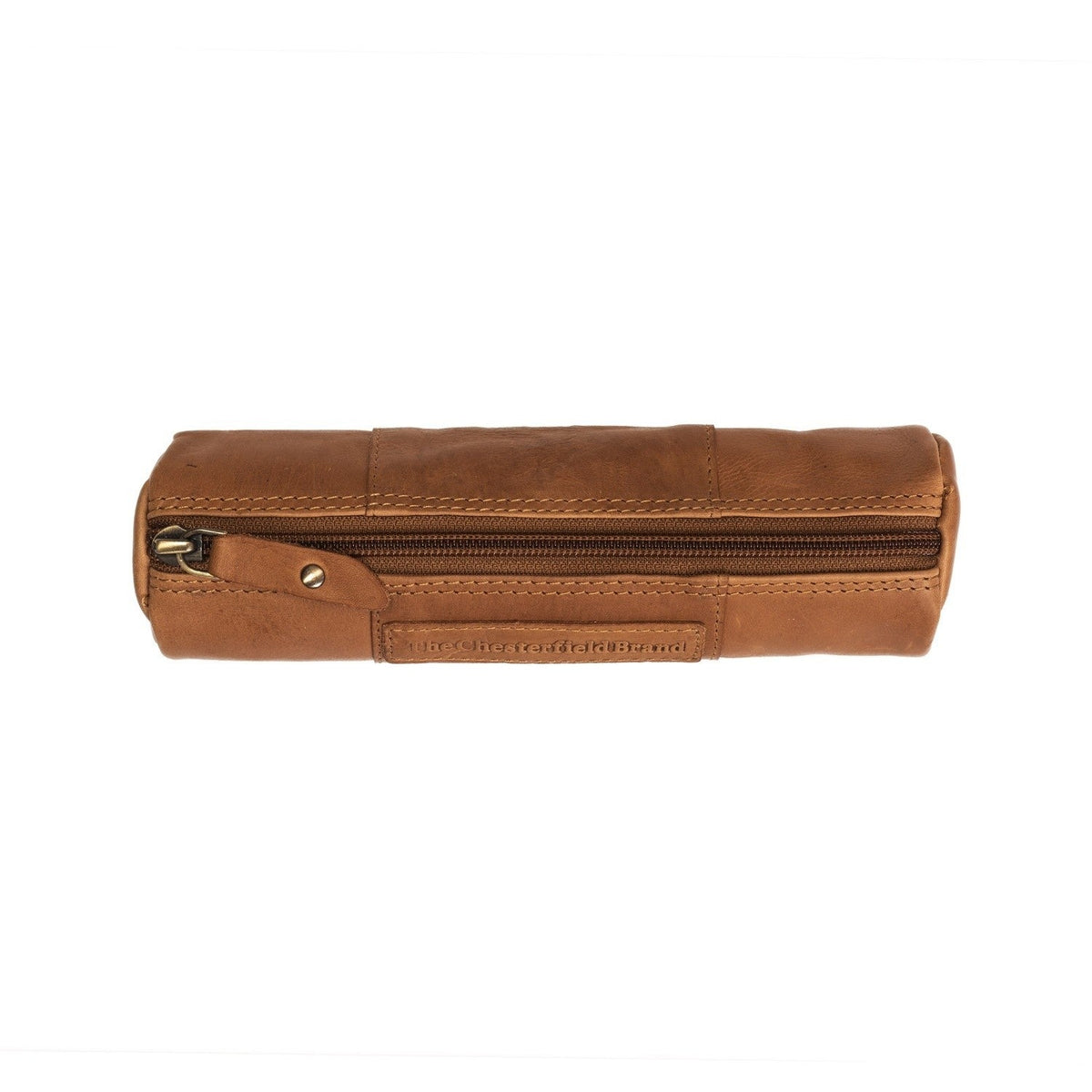 Cognac Leather Pencil Case Lea för Dam, detail view 4