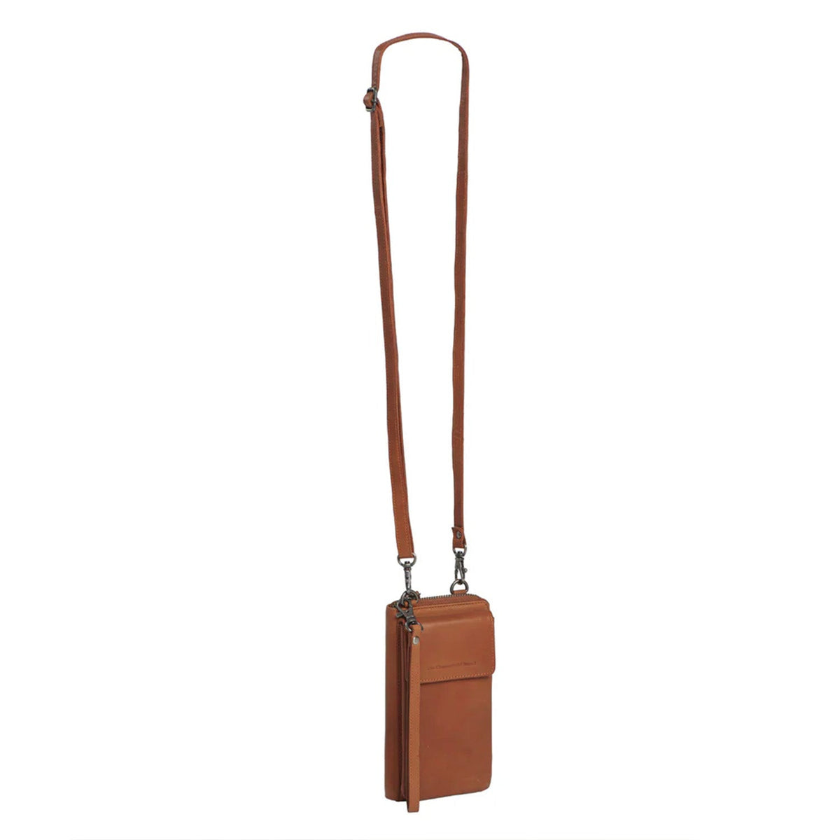 
Cognac Leather Phone Bag Malaga, detail view 3