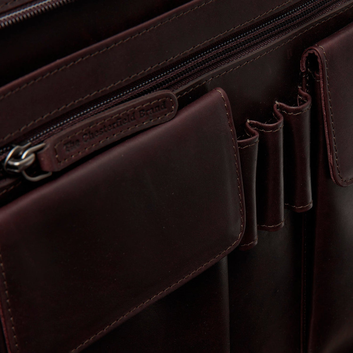 Brown Leather Portfolio Moreton för Dam, detail view 3