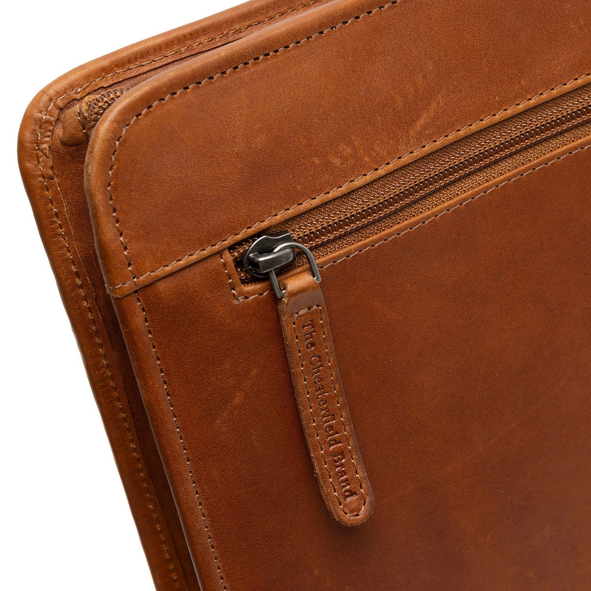 Cognac Leather Portfolio Moreton för Dam, detail view 4
