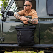 Bornholm Full-Grain Leather Roll-top Backpack för Dam - Structured Side Profile Showing Gusset Depth &amp; Expansion Capacity