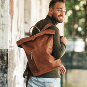 Liverpool Full-Grain Leather Roll-top Backpack för Dam – alternate product view 2
