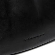 Alexandria Full-Grain Leather Shoulder Bag för Dam - Structured Side Profile Showing Gusset Depth &amp; Expansion Capacity