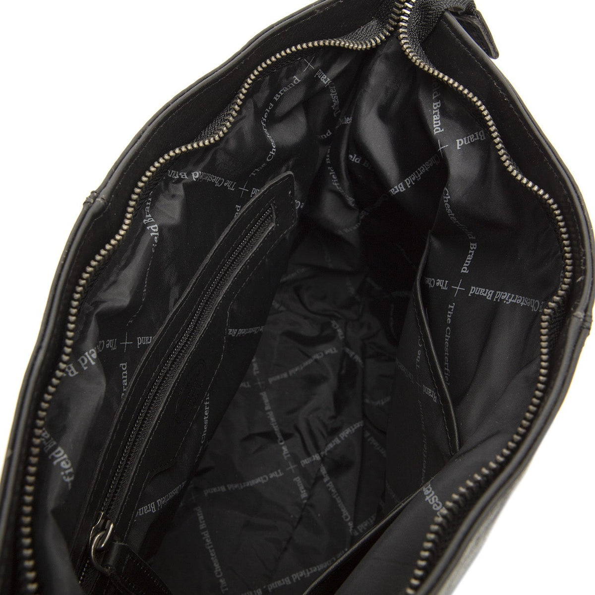 Solid Antique Brass Hardware &amp; Heavy-Duty Dual Zipper Detail on Amelia Full-Grain Leather Shoulder Bag för Dam