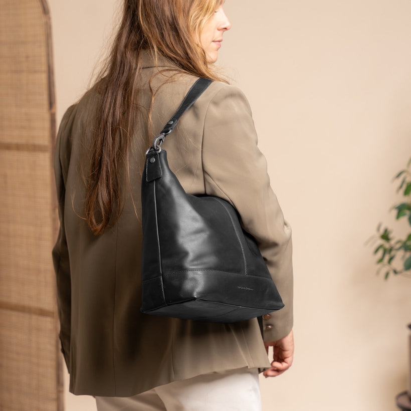 Amelia Full-Grain Leather Shoulder Bag för Dam