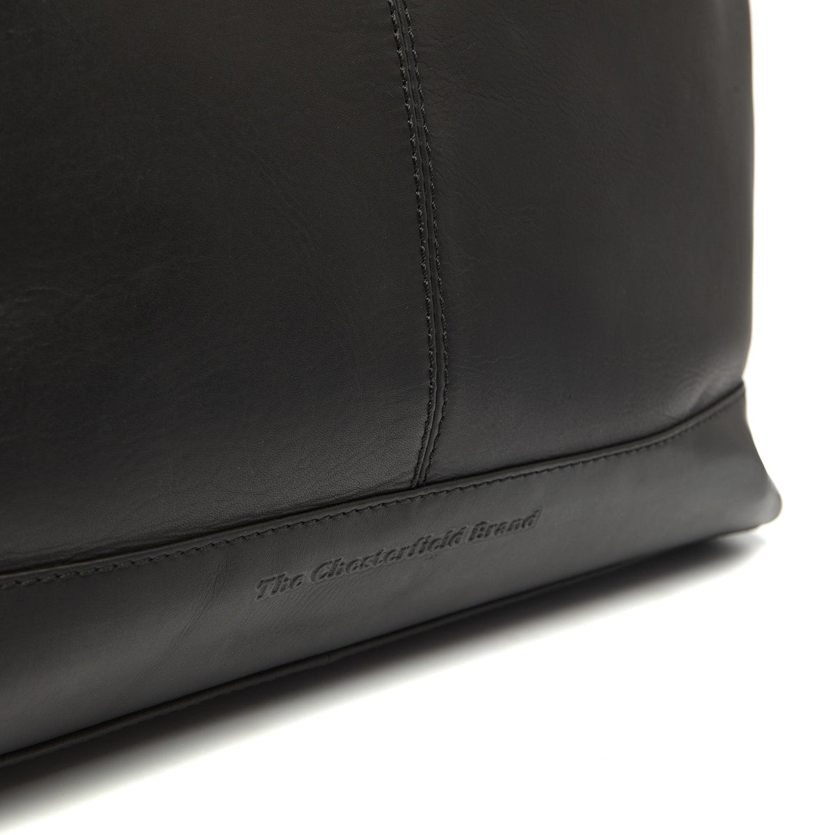 Amelia Full-Grain Leather Shoulder Bag för Dam - Structured Side Profile Showing Gusset Depth &amp; Expansion Capacity