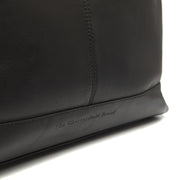 Amelia Full-Grain Leather Shoulder Bag för Dam - Structured Side Profile Showing Gusset Depth &amp; Expansion Capacity