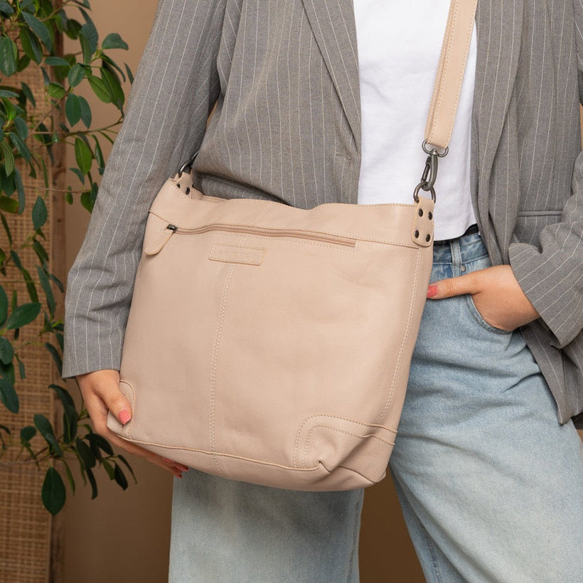 Astero Full-Grain Leather Shoulder Bag för Dam