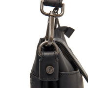 Calora Full-Grain Leather Shoulder Bag för Dam - Structured Side Profile Showing Gusset Depth &amp; Expansion Capacity