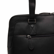 Elvar Full-Grain Leather Shoulder Bag för Dam - Structured Side Profile Showing Gusset Depth &amp; Expansion Capacity