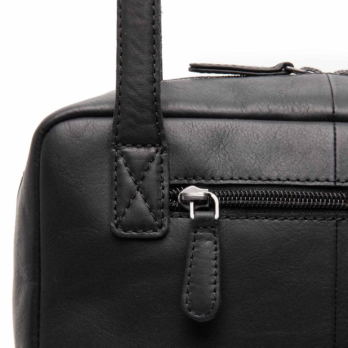 Fenno Full-Grain Leather Shoulder Bag för Dam - Structured Side Profile Showing Gusset Depth &amp; Expansion Capacity