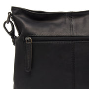 Solid Antique Brass Hardware &amp; Heavy-Duty Dual Zipper Detail on Jen Full-Grain Leather Shoulder Bag för Dam