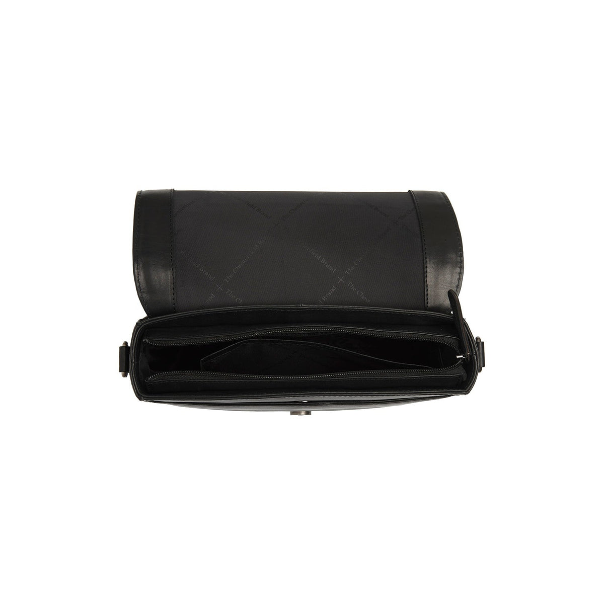 Solid Antique Brass Hardware &amp; Heavy-Duty Dual Zipper Detail on Lizzola Full-Grain Leather Shoulder Bag för Dam