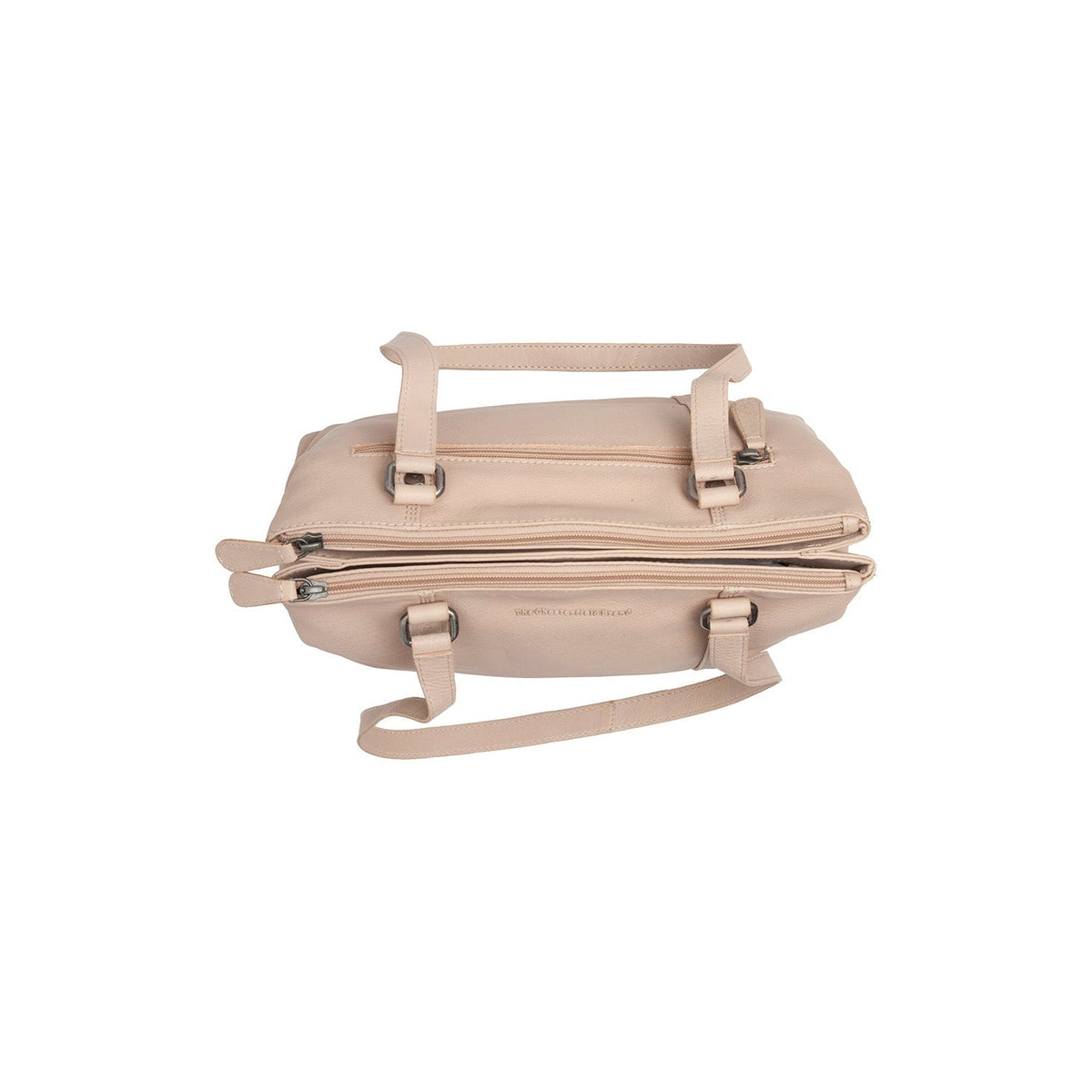 Solid Antique Brass Hardware &amp; Heavy-Duty Dual Zipper Detail on Marvos Full-Grain Leather Shoulder Bag för Dam