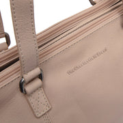 Marvos Full-Grain Leather Shoulder Bag för Dam - Structured Side Profile Showing Gusset Depth &amp; Expansion Capacity