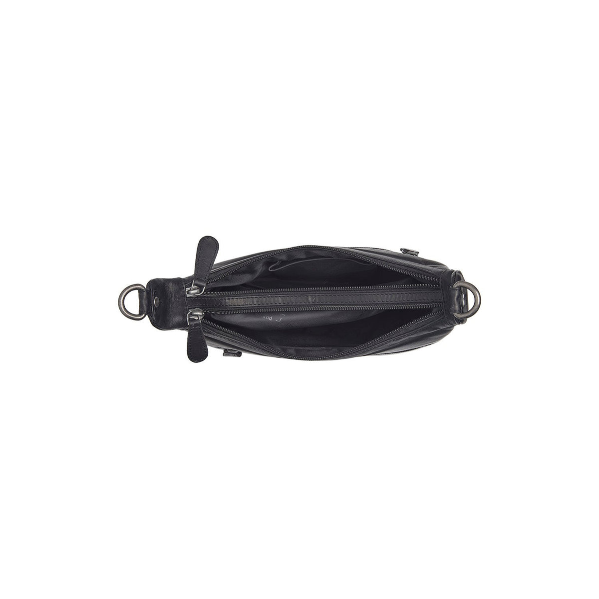 Solid Antique Brass Hardware &amp; Heavy-Duty Dual Zipper Detail on Mirave Full-Grain Leather Shoulder Bag för Dam