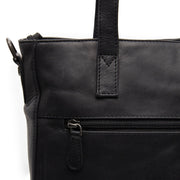 Mosel Full-Grain Leather Shoulder Bag för Dam - Structured Side Profile Showing Gusset Depth &amp; Expansion Capacity