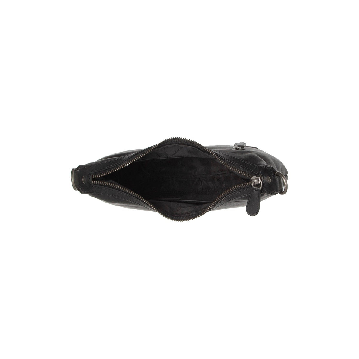 Solid Antique Brass Hardware &amp; Heavy-Duty Dual Zipper Detail on Nancy Full-Grain Leather Shoulder Bag för Dam