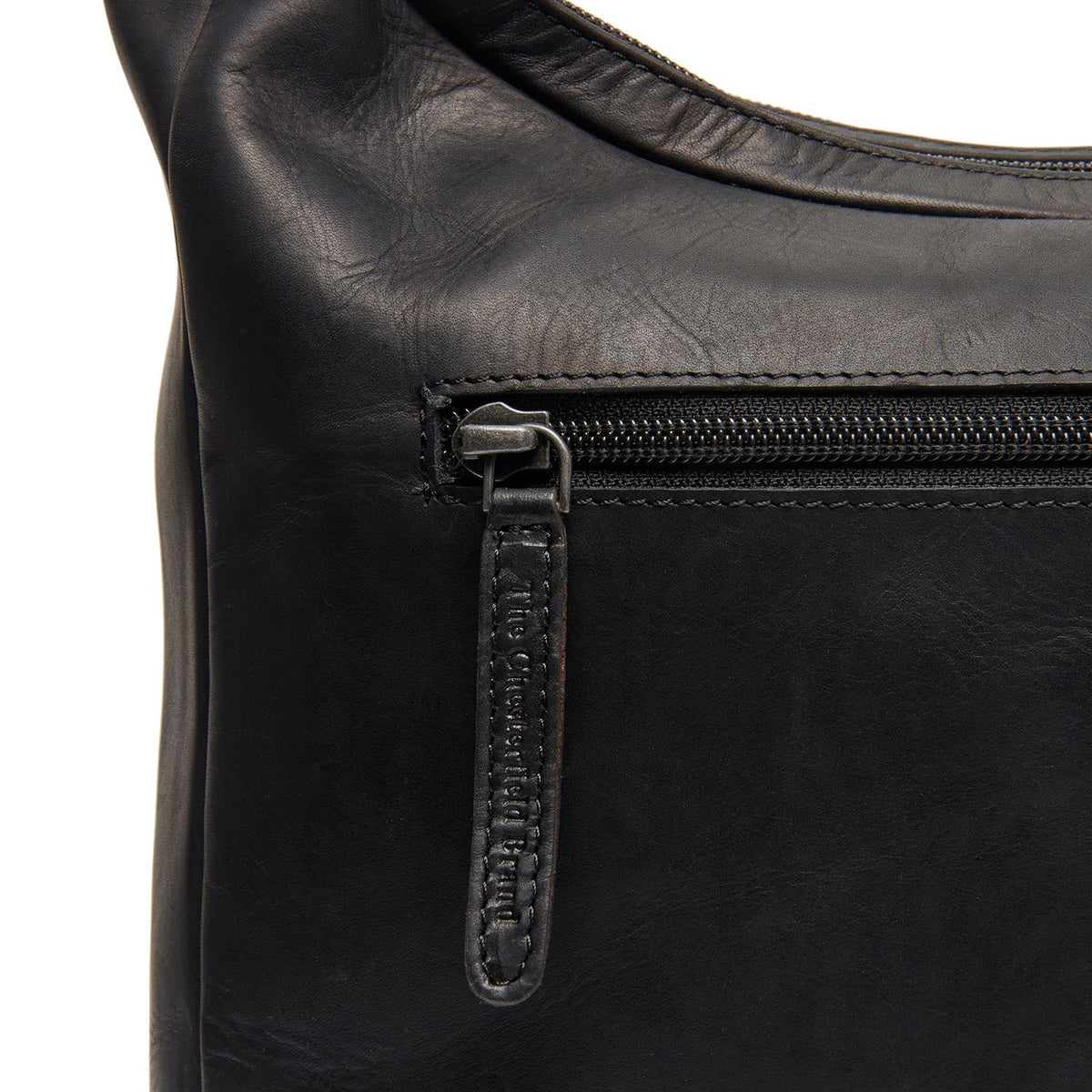 Olvia Full-Grain Leather Shoulder Bag för Dam - Structured Side Profile Showing Gusset Depth &amp; Expansion Capacity