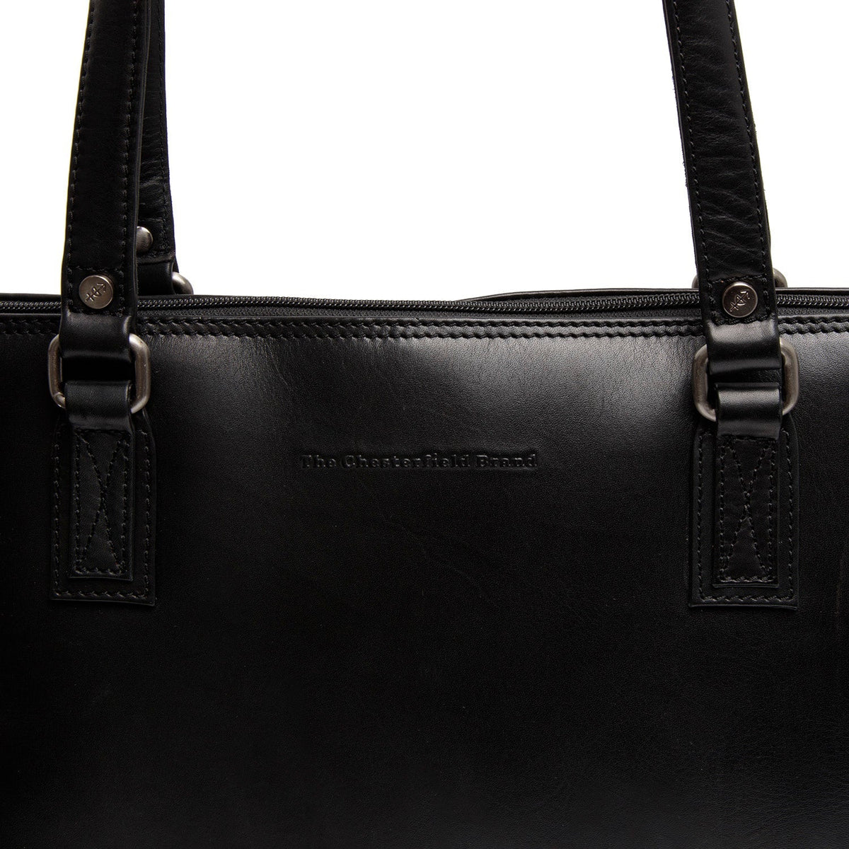 
Classic 100% Full-Grain leather Bag - Bakifrån med förstärkta läderremmar och sömmar