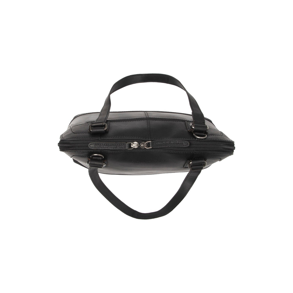 Solid Antique Brass Hardware &amp; Heavy-Duty Dual Zipper Detail on Seron Full-Grain Leather Shoulder Bag för Dam