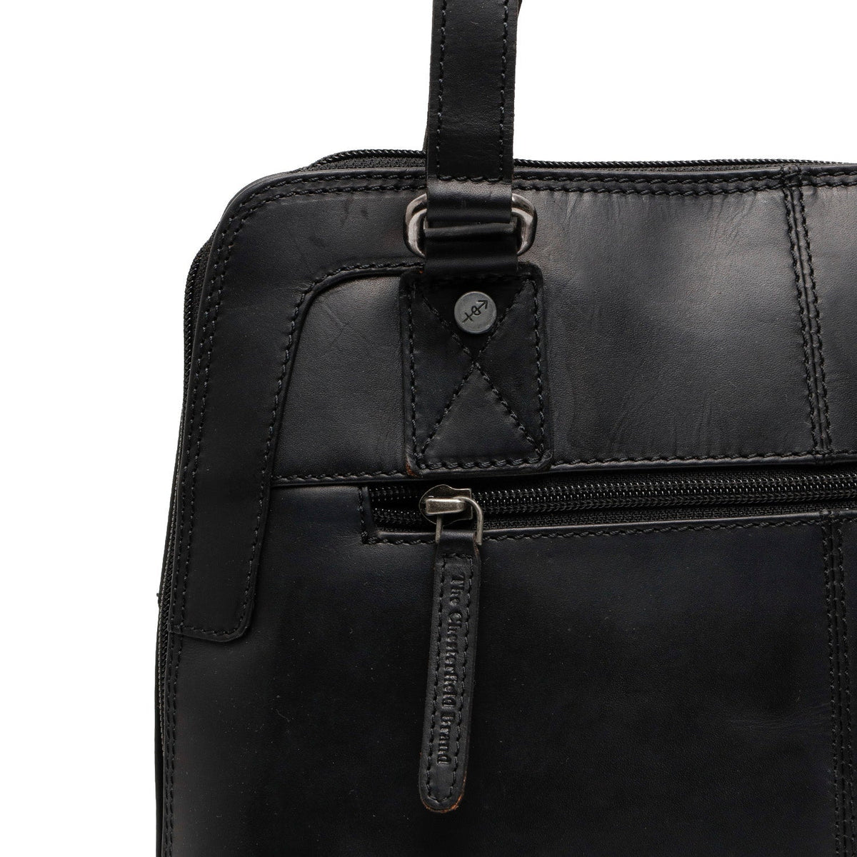 Seron Full-Grain Leather Shoulder Bag för Dam - Structured Side Profile Showing Gusset Depth &amp; Expansion Capacity