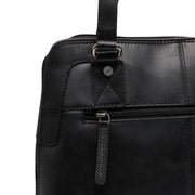 Seron Full-Grain Leather Shoulder Bag för Dam - Structured Side Profile Showing Gusset Depth &amp; Expansion Capacity