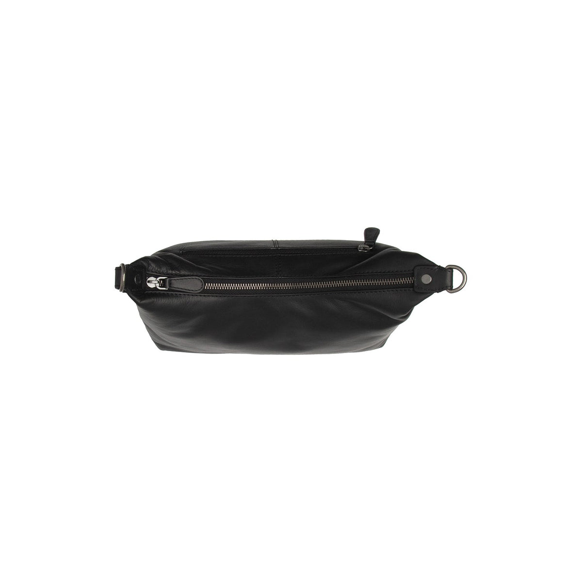 Skara Full-Grain Leather Shoulder Bag för Dam - Structured Side Profile Showing Gusset Depth &amp; Expansion Capacity