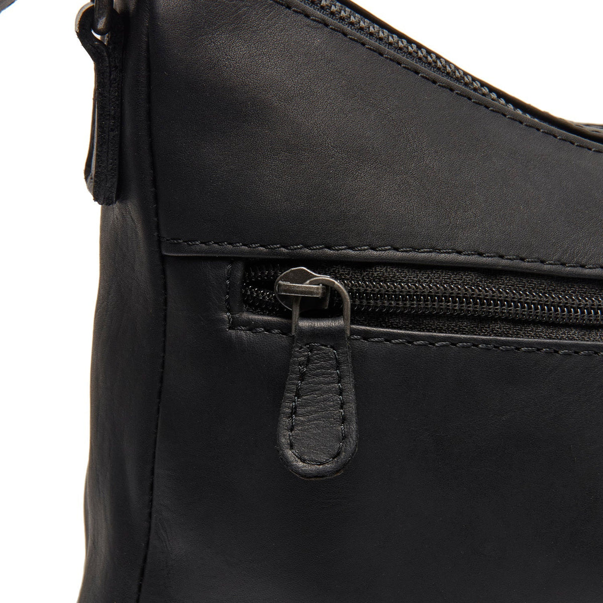 Tivra Full-Grain Leather Shoulder Bag för Dam - Structured Side Profile Showing Gusset Depth &amp; Expansion Capacity