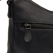 Tivra Full-Grain Leather Shoulder Bag för Dam - Structured Side Profile Showing Gusset Depth &amp; Expansion Capacity