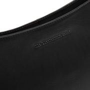 Solid Antique Brass Hardware &amp; Heavy-Duty Dual Zipper Detail on Valentano Full-Grain Leather Shoulder Bag för Dam
