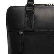 Viamonte Full-Grain Leather Shoulder Bag för Dam - Structured Side Profile Showing Gusset Depth &amp; Expansion Capacity