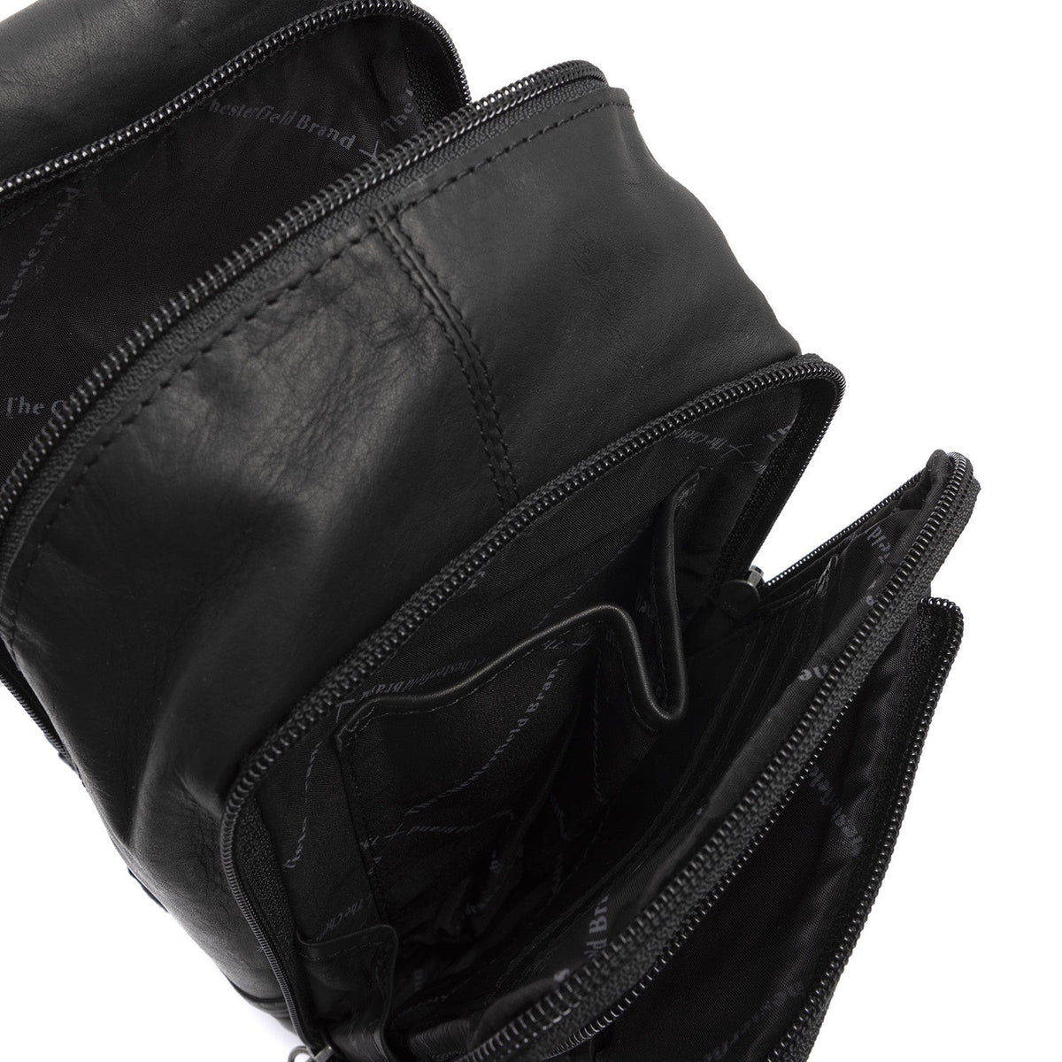 Leather Sling Bag Riga för Dam - Structured Side Profile Showing Gusset Depth &amp; Expansion Capacity