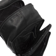 Leather Sling Bag Riga för Dam - Structured Side Profile Showing Gusset Depth &amp; Expansion Capacity