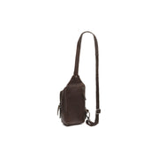 Brown Leather Sling Bag Riga för Dam, detail view 4
