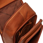 Cognac Leather Sling Bag Riga för Dam, detail view 1