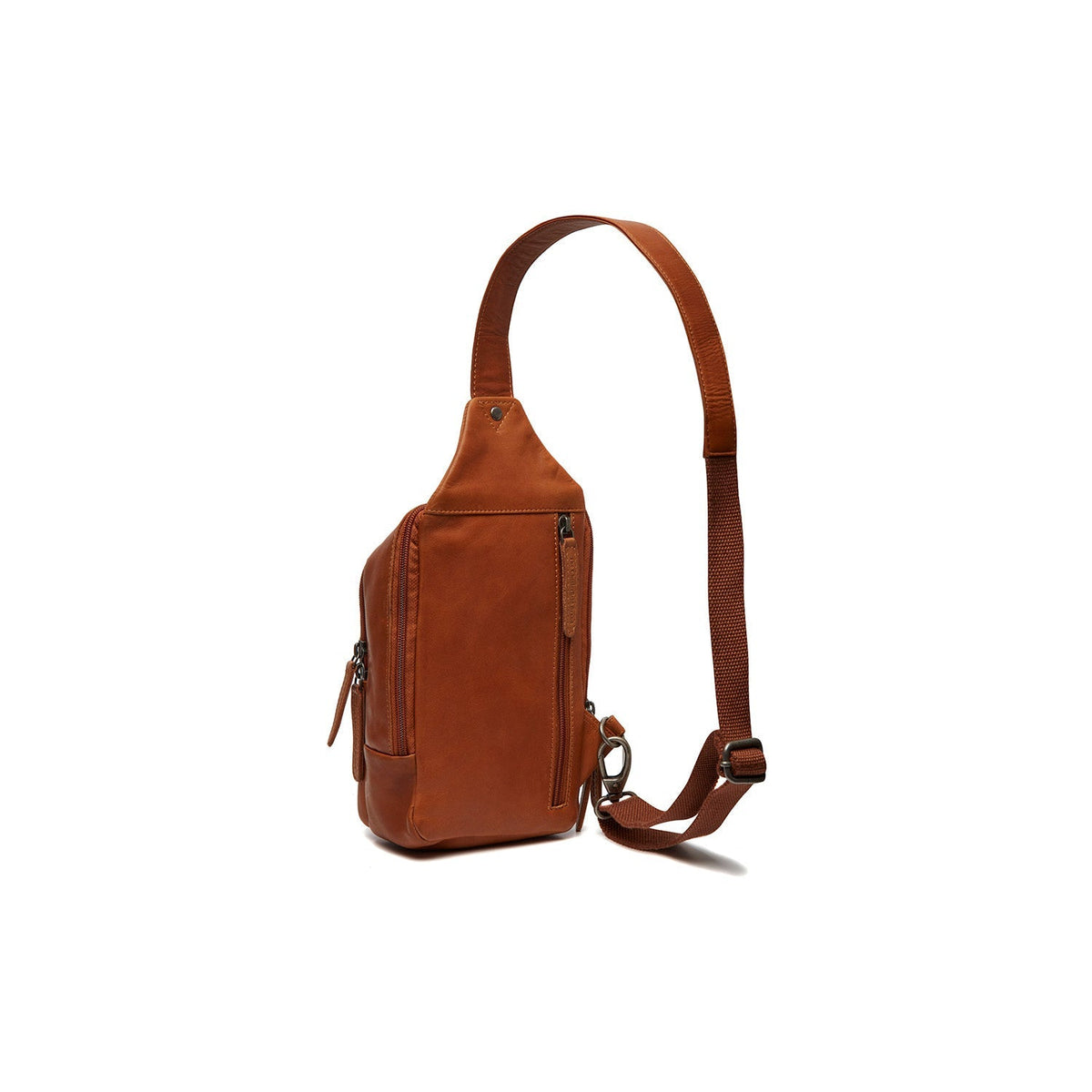 Cognac Leather Sling Bag Riga för Dam, detail view 5