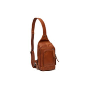 Cognac Leather Sling Bag Riga för Dam, front view
