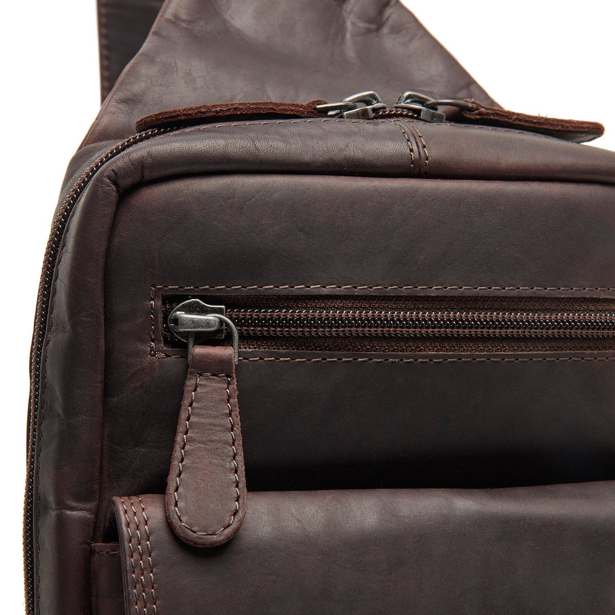 Brown Leather Sling Bag Turelle för Dam, detail view 1