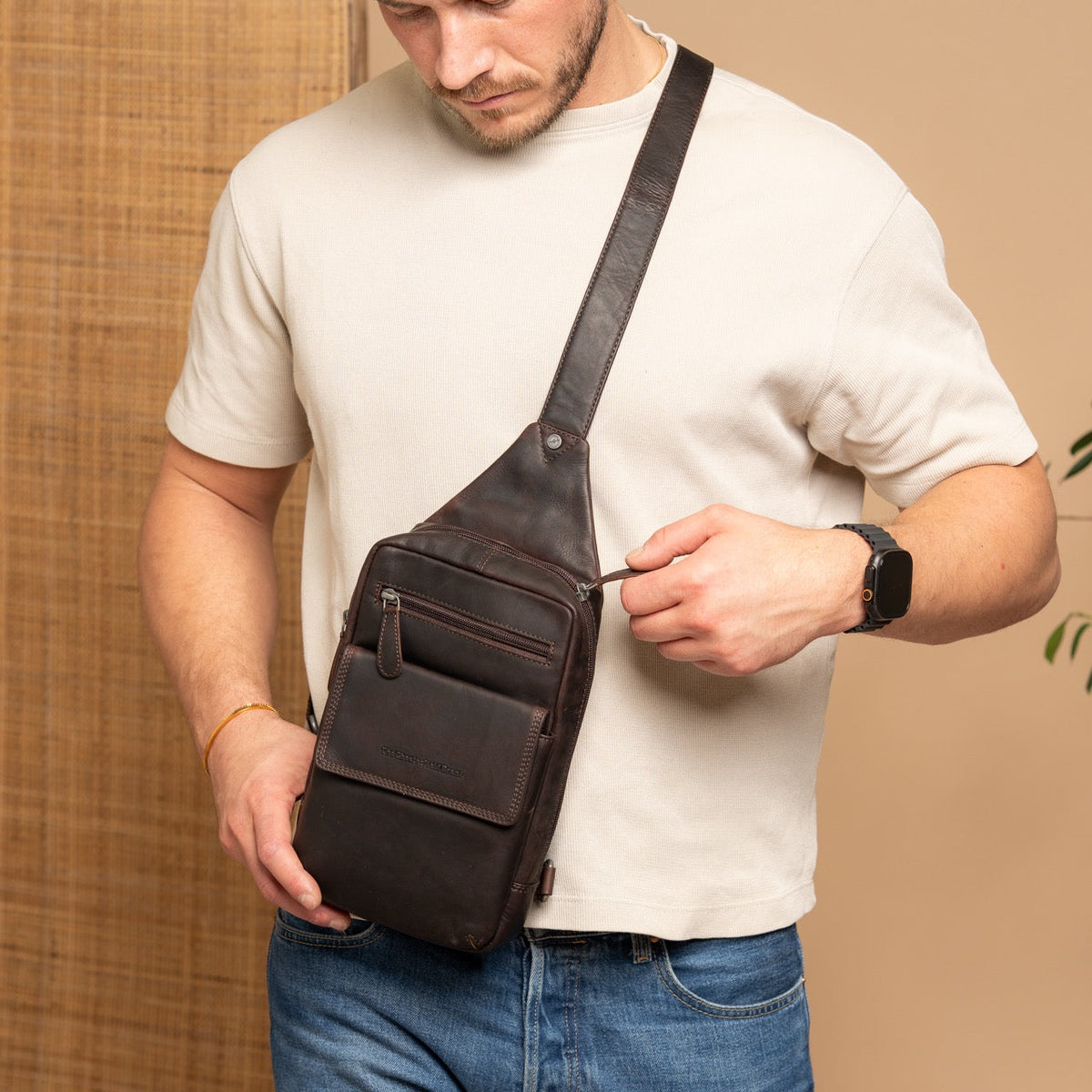 Leather Sling Bag Turelle för Dam – alternate product view 2